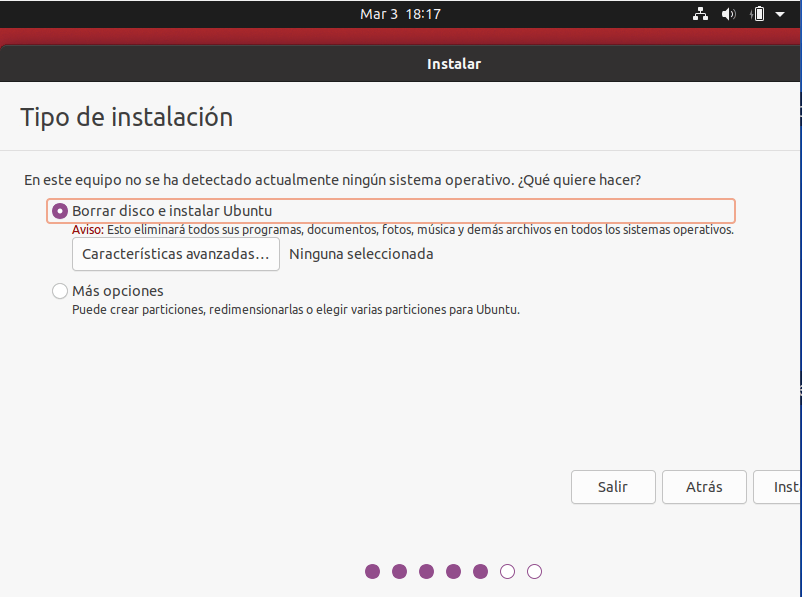 ubuntu instalar particiones