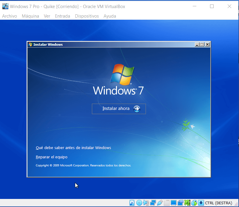 instalacion windows 7 paso 2