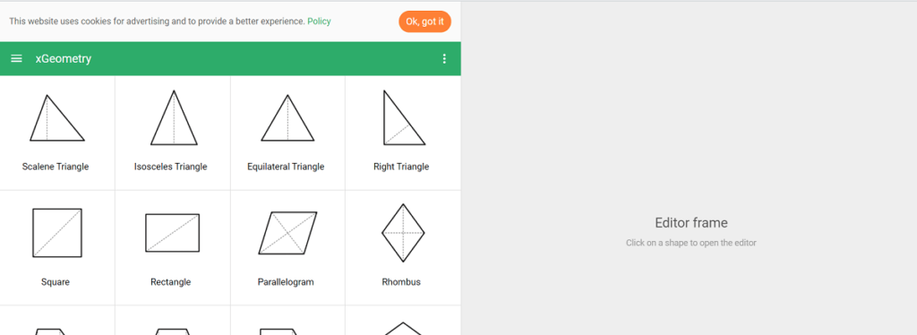 resolver problemas geométricos con xgeometry online