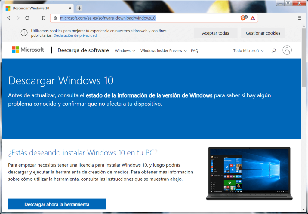 descargar windows 10 gratis con media creation tool