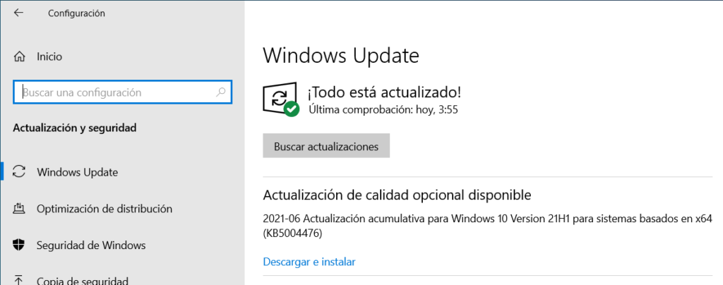 Windows 10 KB5004476
