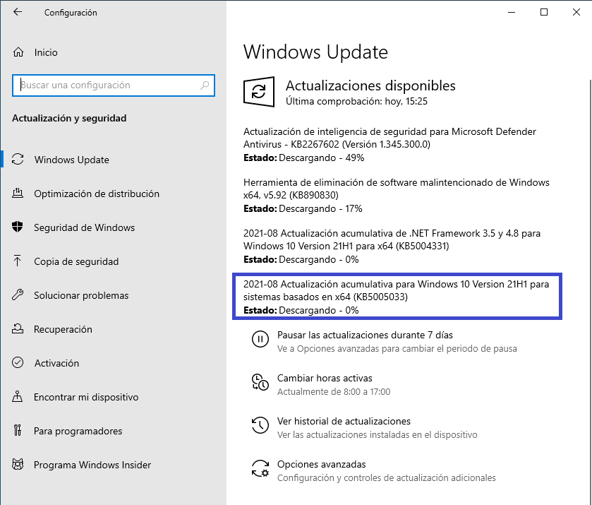 Windows 10 KB5005033