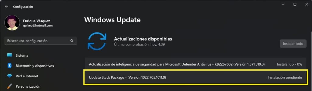 Update Stack Package 1022.705.1011.0