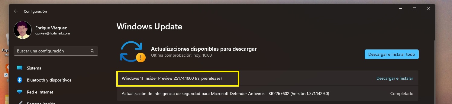 Windows 11 Compilación 25174
