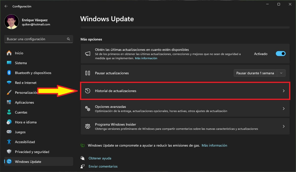 desinstalar actualizaciones Windows 11